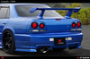 Für Nissan Skyline R34 GT GTT 4-Türer Z-Tune Style Heckstoßstange  Rear Bumper inkl. Spats Extensions